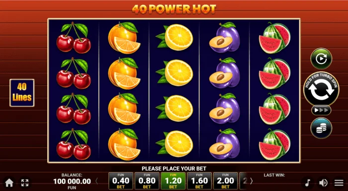 Màn hình trò chơi 40 Power Hot Coin Boost